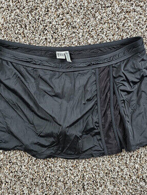 Liz Claiborne Womens Sz M Bikini Swimsuit Skirt Swim Skirt Solid Black